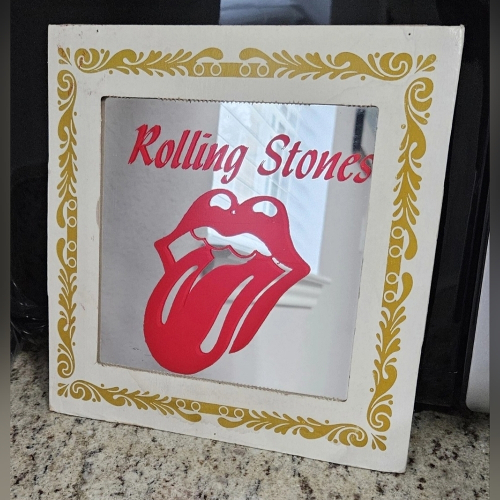 Rolling Stones 6"x6" Vintage Carnival Mirror Prize In Cardboard Frame